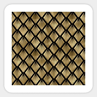 Palm Fans in Black and Gold Vintage Faux Foil Art Deco Vintage Foil Pattern Sticker